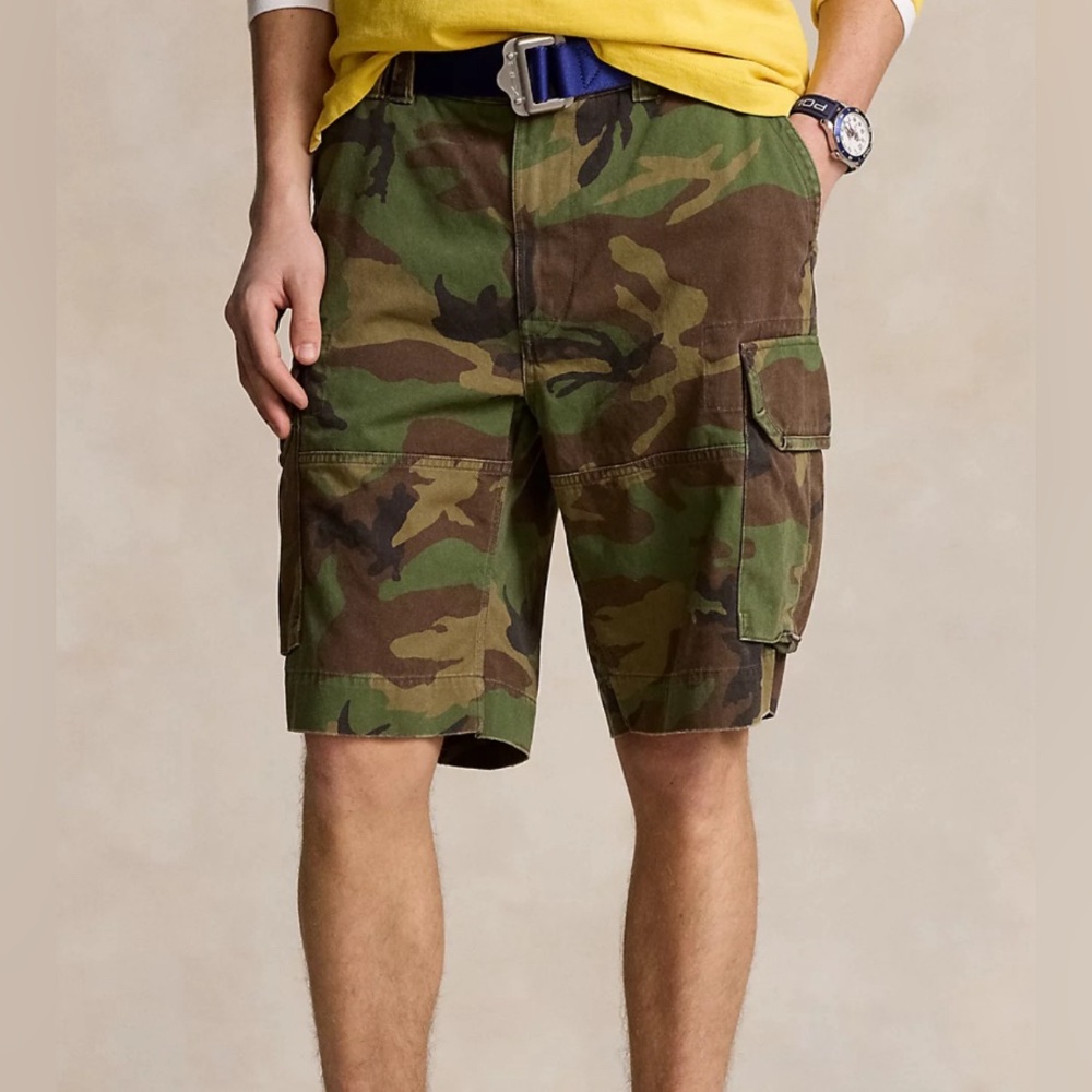 NWT• Polo Ralph Lauren Men’s 10.5-Inch Inseam Relaxed Fit Camo Cargo Short. W40”